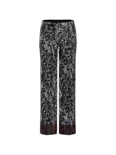 Marccain All-over Print Palazzo Pants In Black