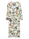 Marccain Animal-print Midi Dress In White