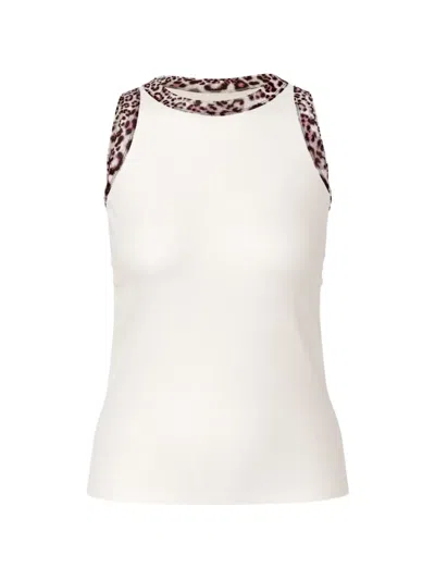 Marccain Animal-print Ribbed Top In Neutral