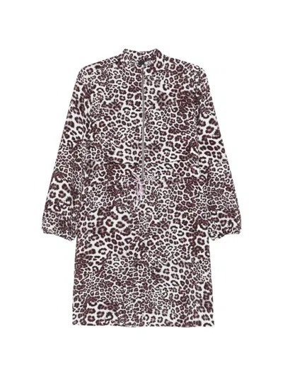 Marccain Animal-print Zipped Mini Dress In Multi