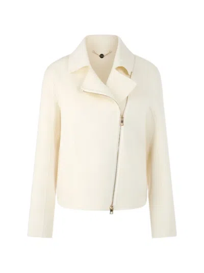 Marccain Asymmetric-zip Biker Jacket In Neutral
