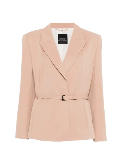 Marccain Belted Blazer In Pink