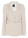 Marccain Belted Fitted Jacket In Gold