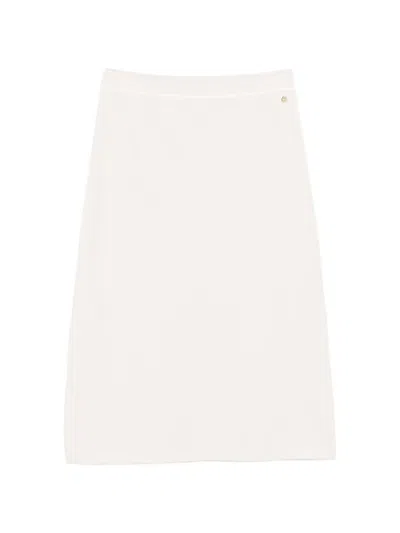 Marccain Button-detail Midi Skirt In Neutral