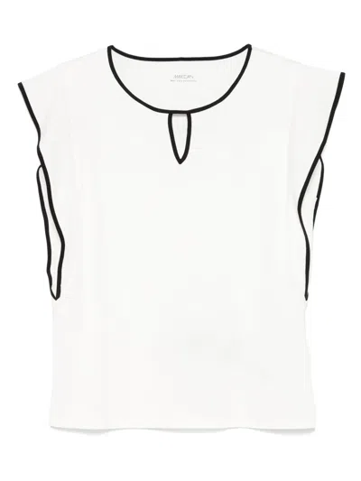 Marccain Contrasting-trim T-shirt In White