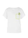 Marccain Crochet-patch Cactus-embroidered T-shirt In White
