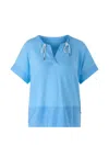 Marccain Drawstring V-neck T-shirt In Blue