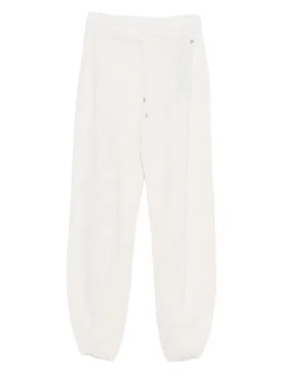 Marccain Drawstring-waist Knitted Pants In White