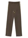 Marccain Drawstring-waist Side-stripe Pants In Brown
