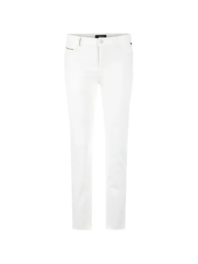 Marccain Faro Chain-detail Frayed-hem Jeans In White