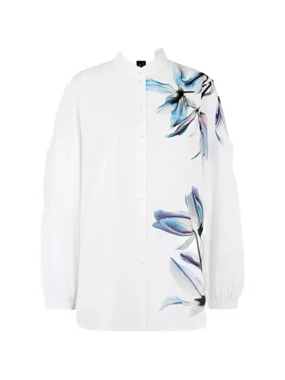 Marccain Floral Print Blouse In White