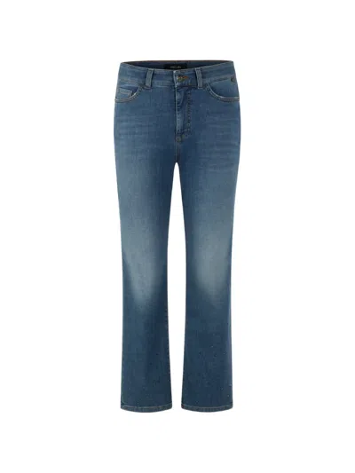 Marccain Forli Flared-leg Embellishments Jeans In Blue