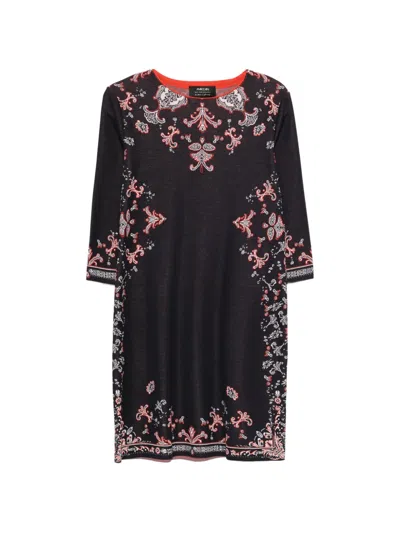 Marccain Graphic Midi Knit Dress In Black