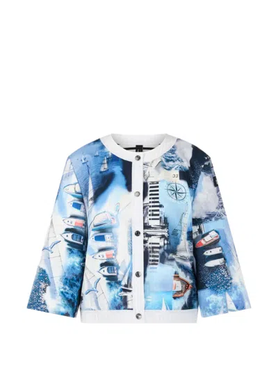 Marccain Graphic-print Jacket In Blue
