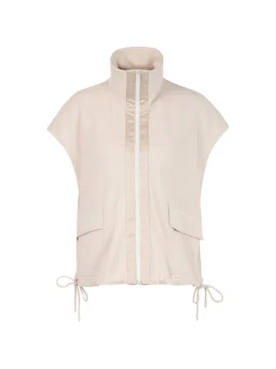 Marccain High-neck Drawstring-hem Waistcoat In Neutral