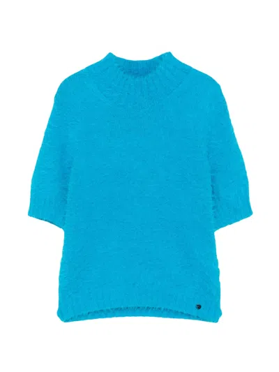 Marccain High-neck Top In Blue