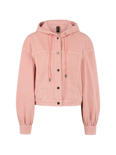 Marccain Hooded Denim Jacket In Pink