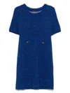 Marccain Knitted Mini Dress In Blue