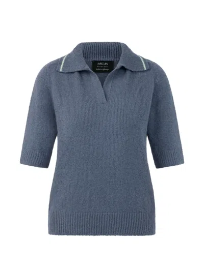 Marccain Knitted Polo Shirt In Grey