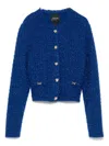 Marccain Logo-plaque Cardigan In Blue