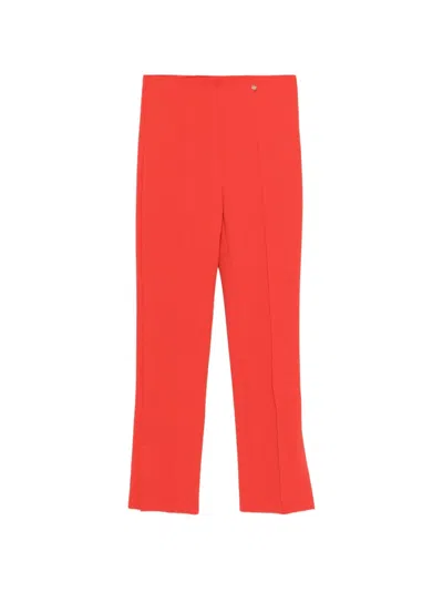 Marccain Logo-appliqué Trousers In Red