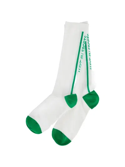 Marccain Logo-intarsia Ribbed Socks In Multi