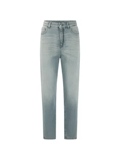 Marccain Logo-patch Belt-loop Jeans In Blau