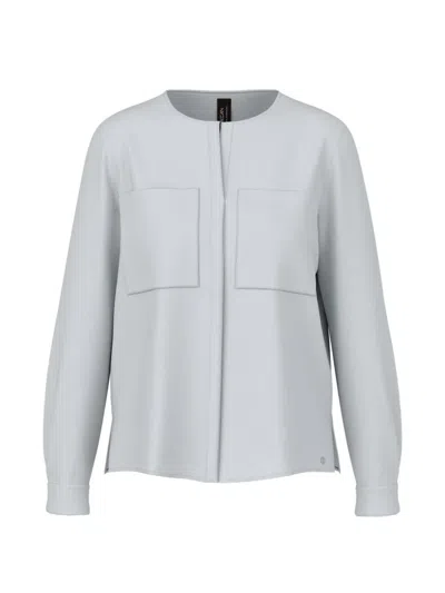 Marccain Patch-pocket Long-sleeve Blouse In Gray