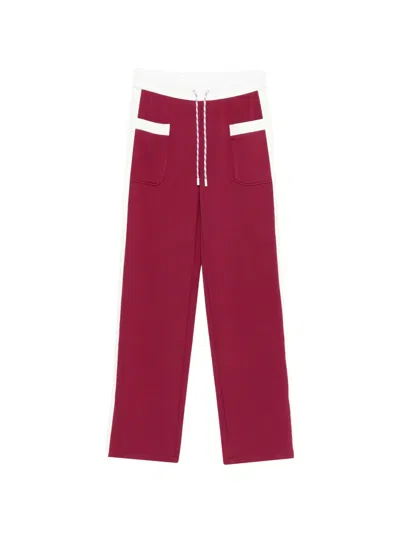 Marccain Patch-pockets Track Pants In Burgundy