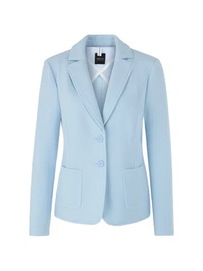 Marccain Patterned Button-front Blazer In Blue