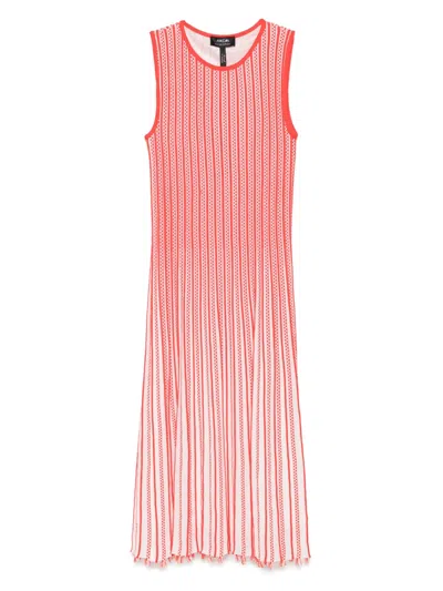 Marccain Pleated Midi Dress In Red