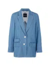 Marccain Pocket Button Oversized Blazer In Blue