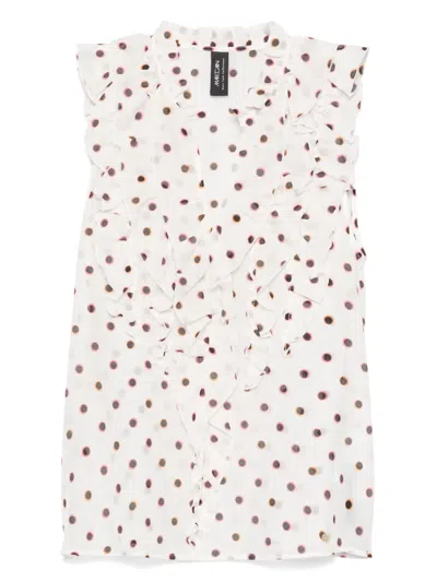Marccain Polka-dot Blouse In White