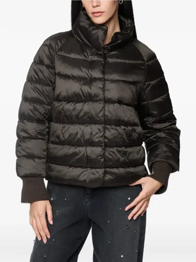 Marccain Quilted High-neck Jacket In Black