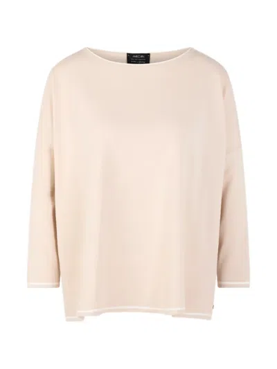 Marccain Rethink Together Contrast-trim Sweater In Pink