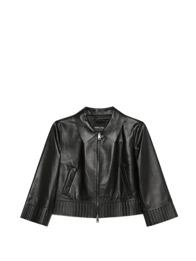 Marccain Rethink Together Leather Jacket In Black