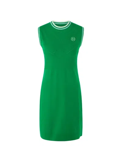 Marccain Ribbed Detail Mini Dress In Green