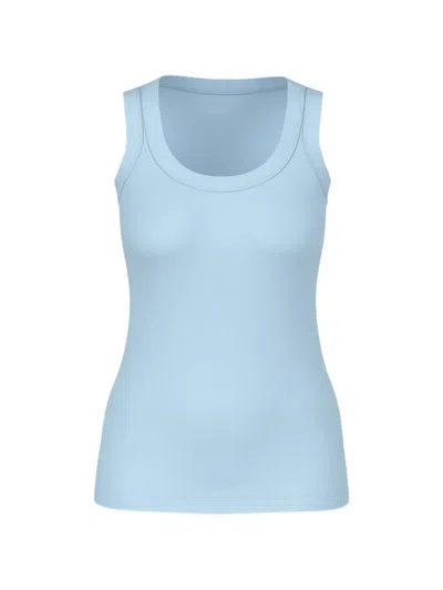 Marccain Ribbed-knit Tank Top In Blue