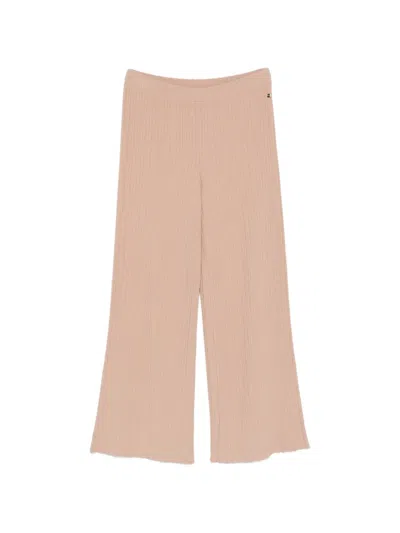 Marccain Ribbed-knit Trousers In Neutral