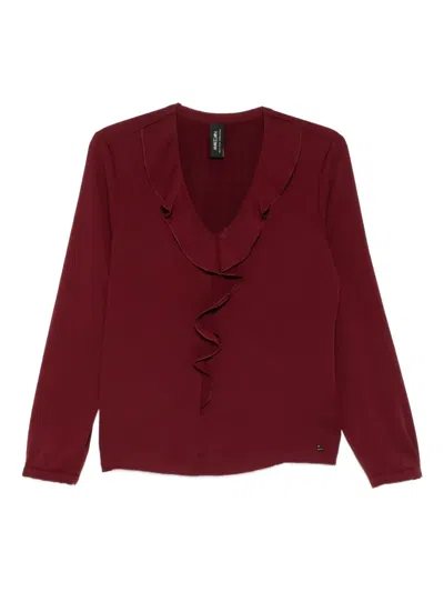 Marccain Ruffled Blouse In Red