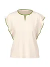 Marccain Ruffle-sleeve T-shirt In Neutral