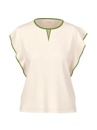 Marccain Ruffle-sleeve T-shirt In Neutral