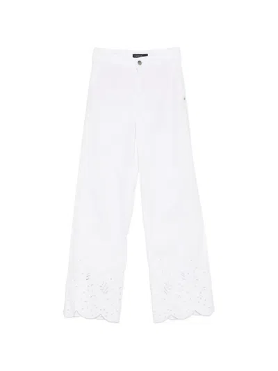 Marccain Scalloped-hem Straight Jeans In White