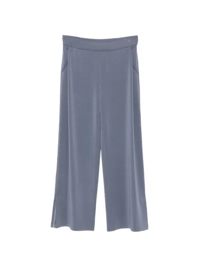 Marccain Side-slit Wide-leg Trousers In Blue