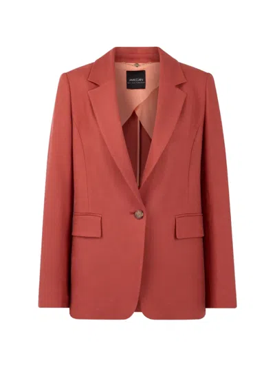 Marccain Single-breasted Notched-lapels Blazer In Red