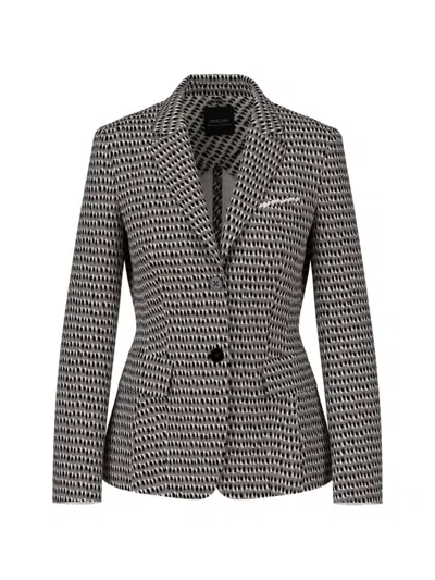 Marccain Sprinkles-print Single-breasted Blazer In Gray