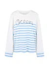 Marccain Striped Cotton Sweatshirt In Multi
