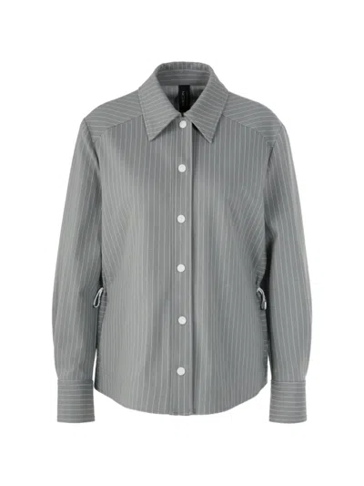 Marccain Striped Shirt Jacket In Gray