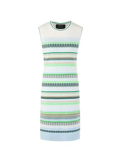 Marccain Striped Sleeveless Mini Dress In Green