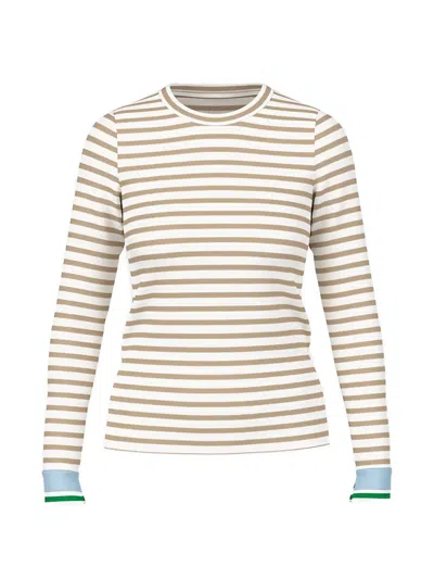 Marccain Striped Sweater In Neutral